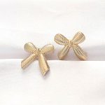Pirinç Gold Renk Fiyonk Küpe - Vipsepet