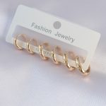 Pirinç Gold Renk Oval Küpe Seti - Vipsepet