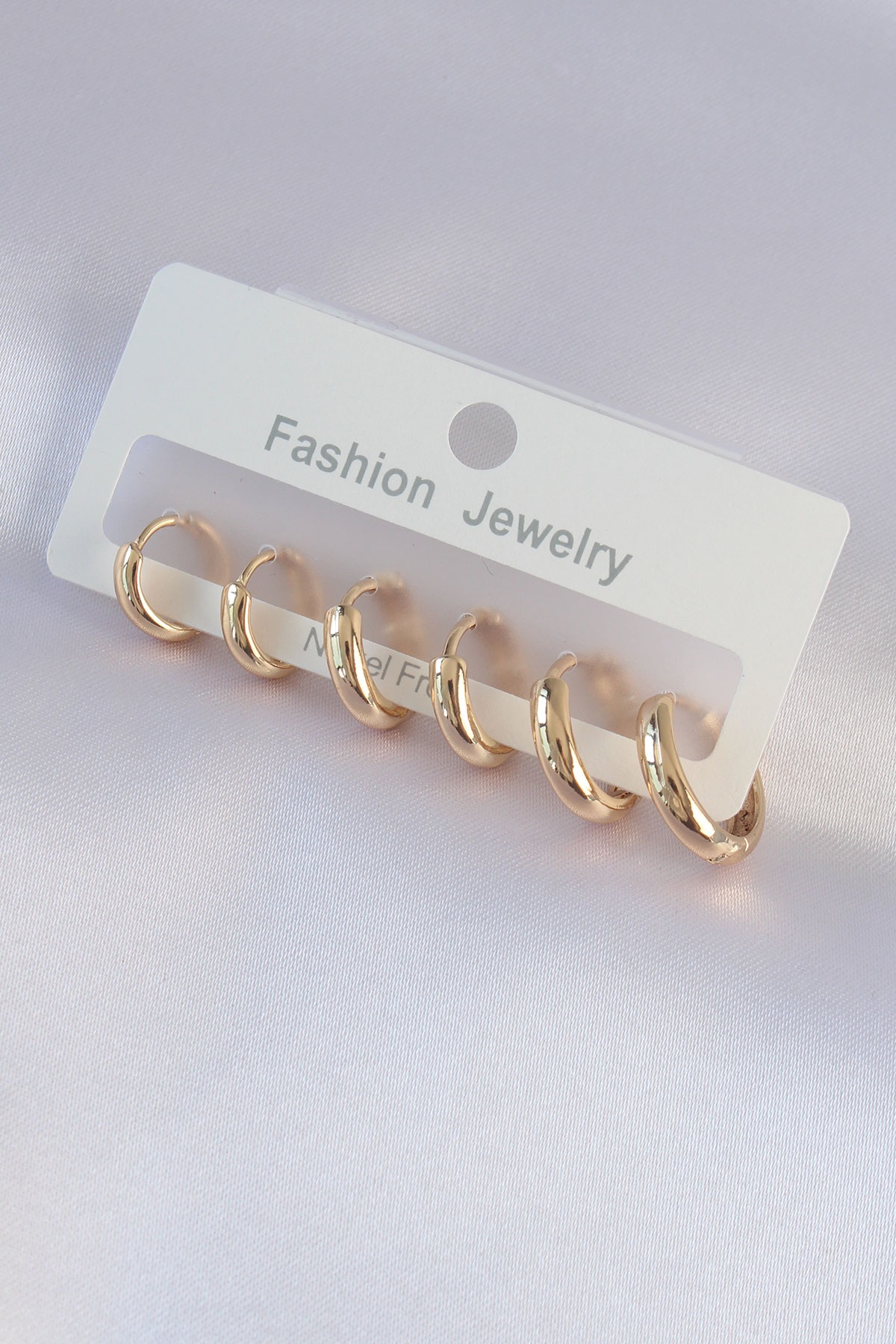 1717230764-bkp9002 Pirinç Gold Renk Oval Küpe Seti - Vipsepet - Görsel 1