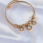 316L Çelik Gold Renk Zirkon Taşlı Model Charm Bileklik - Vipsepet