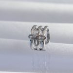 Pirinç Gümüş Renk Yonca Earcuff Küpe - Vipsepet