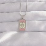 316L Çelik Gümüş Renk Pembe Mineli Ay Figür Tarot Kolye - Vipsepet
