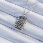 316L Çelik Zincir Eskitme Gümüş Renk Ay Figürlü Tarot Kolye - Vipsepet
