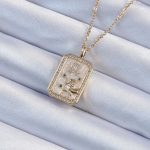 316L Çelik Zincir Altın Renk Zirkon Taşlı Aslan Figürlü Tarot Kolye - Vipsepet