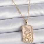 316L Çelik Gold Renk Zincir Oğlak Burcu Zirkon Taşlı Kadın Kolye - Vipsepet
