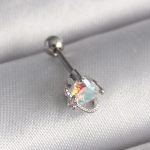 316L Çelik Gümüş Renk Zirkon Taşlı Kalp Tragus Piercing - Vipsepet