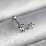 316L Çelik Gümüş Renk Zirkon Taşlı Yıldız Tragus Piercing - Vipsepet