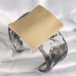 Siyah Mermer Desen Akrilik Plastik Gold Kare Plaka Model Vintage Kadın Bilezik - Vipsepet