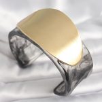 Siyah Mermer Desen Akrilik Plastik Gold Oval Plaka Model Vintage Kadın Bilezik - Vipsepet