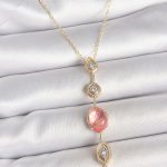 Pirinç Zincir Pembe Gold Renk Zirkon Taşlı Y Kolye - Vipsepet