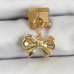 316L Çelik Sallantılı Fiyonk Model Gold Renk Nomination Charm - Vipsepet