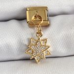 316L Çelik Sallantılı Zirkon Taşlı Yıldız Model Gold Renk Nomination Charm - Vipsepet