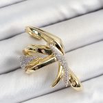 Pirinç Zirkon Taşlı Sıkıştırma Sağ Kıkırdak Gold Renk Kadın Küpe - Vipsepet
