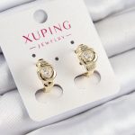 Xuping Zirkon Taşlı Kalp Model Gold Renk Kadın Küpe - Vipsepet