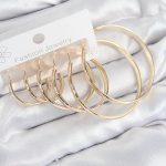 Pirinç Halka Model Gold Renk Kadın Set Küpe - Vipsepet