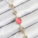 Pirinç Zincir Pembe Gold Renk Zirkon Taşlı Y Kolye - Vipsepet