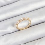 Pirinç Gold Renk Sıralı İncili Kadın Yüzük - Vipsepet
