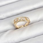 Pirinç Gold Renk Zirkon Taşlı Kadın Yüzük - Vipsepet