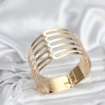 Gold Renk Pirinç Kaburga Model Kadın Bileklik - Vipsepet