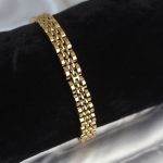 316L Çelik 7 mm Kalınlıkta Gold Renkli Erkek Bileklik - Vipsepet