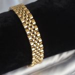 316L Çelik 12 mm Kalınlıkta Gold Renkli Erkek Bileklik - Vipsepet