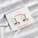 14K Gold Renk Kaplama Zirkon Taşlı Halka Model CM Kadın Küpe - Vipsepet