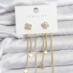 Pirinç Gold Renk Yonca Model Sallantılı Kadın Küpe - Vipsepet