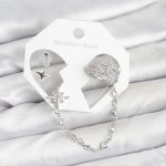 Kutup Yıldızı Model Pirinç Gümüş Renk Zincir Bağlantılı Ear Cuff Küpe Seti - Vipsepet