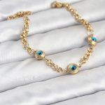 316L Çelik Nazar Model Gold Renk Kadın Bileklik - Vipsepet