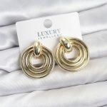 Gold Renk Pirinç Vintage Kadın Küpe - Vipsepet