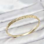 Pirinç Gold Renk Zirkon Taşlı Model Kadın Kelepçe Bileklik - Vipsepet