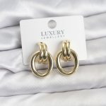 Gold Renk Pirinç Vintage Kadın Küpe - Vipsepet
