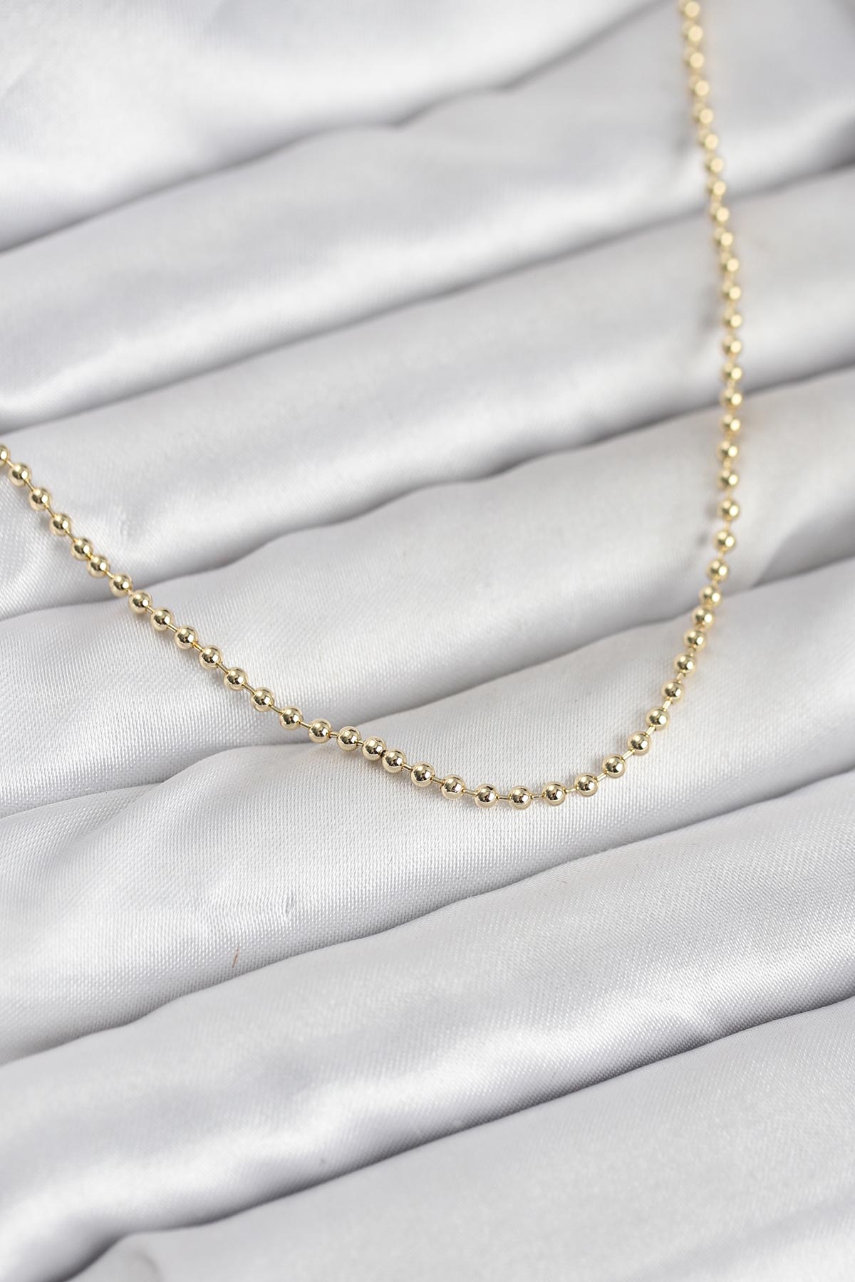 1770128283-bko10937 CM 14K Gold Renk Top Zincirli Model 60 cm Kadın Kolye - Vipsepet - Görsel 1