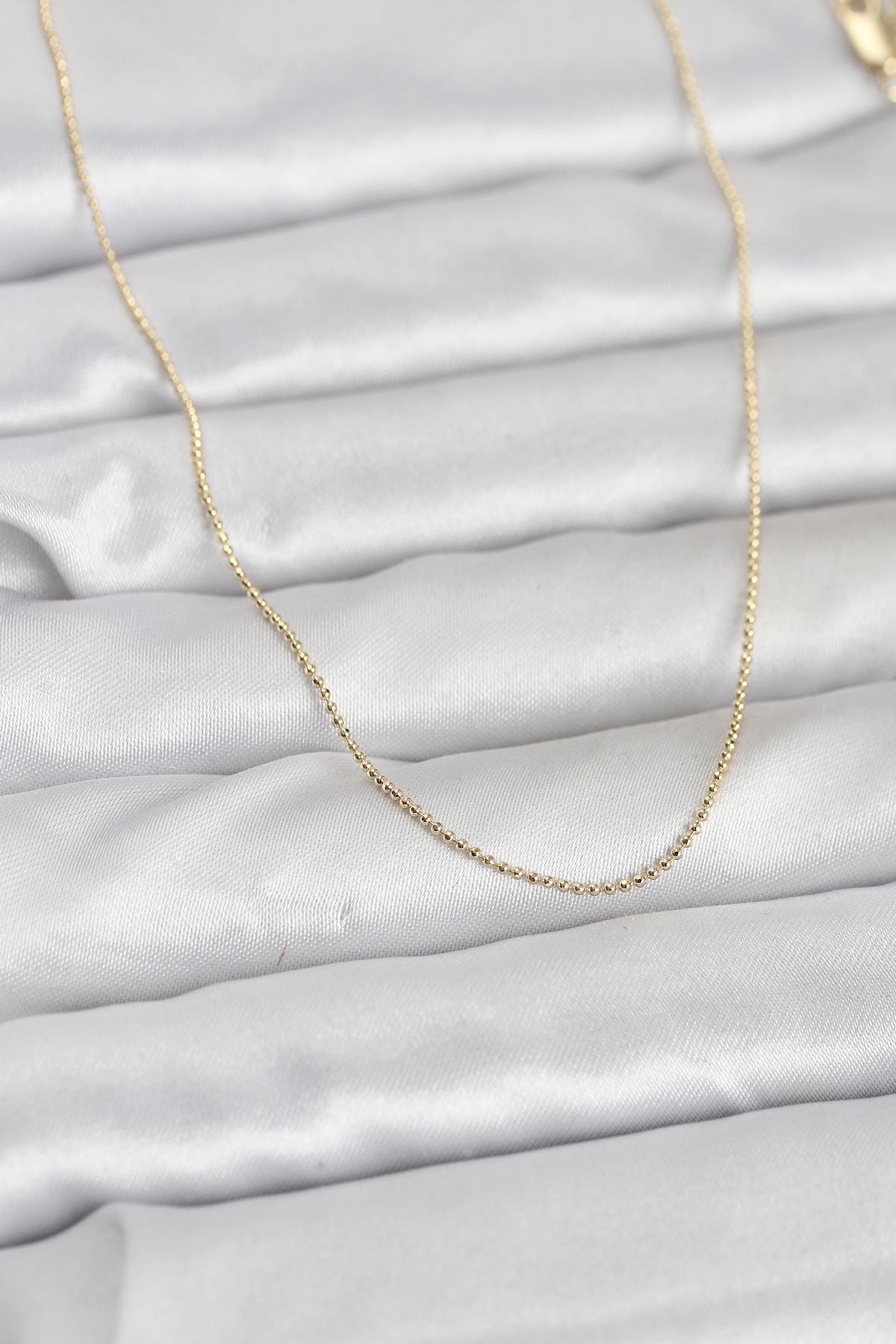 1770128395-bko10943 CM 14K Gold Renk İnce Top Zincirli 60 cm Kadın Kolye - Vipsepet - Görsel 1