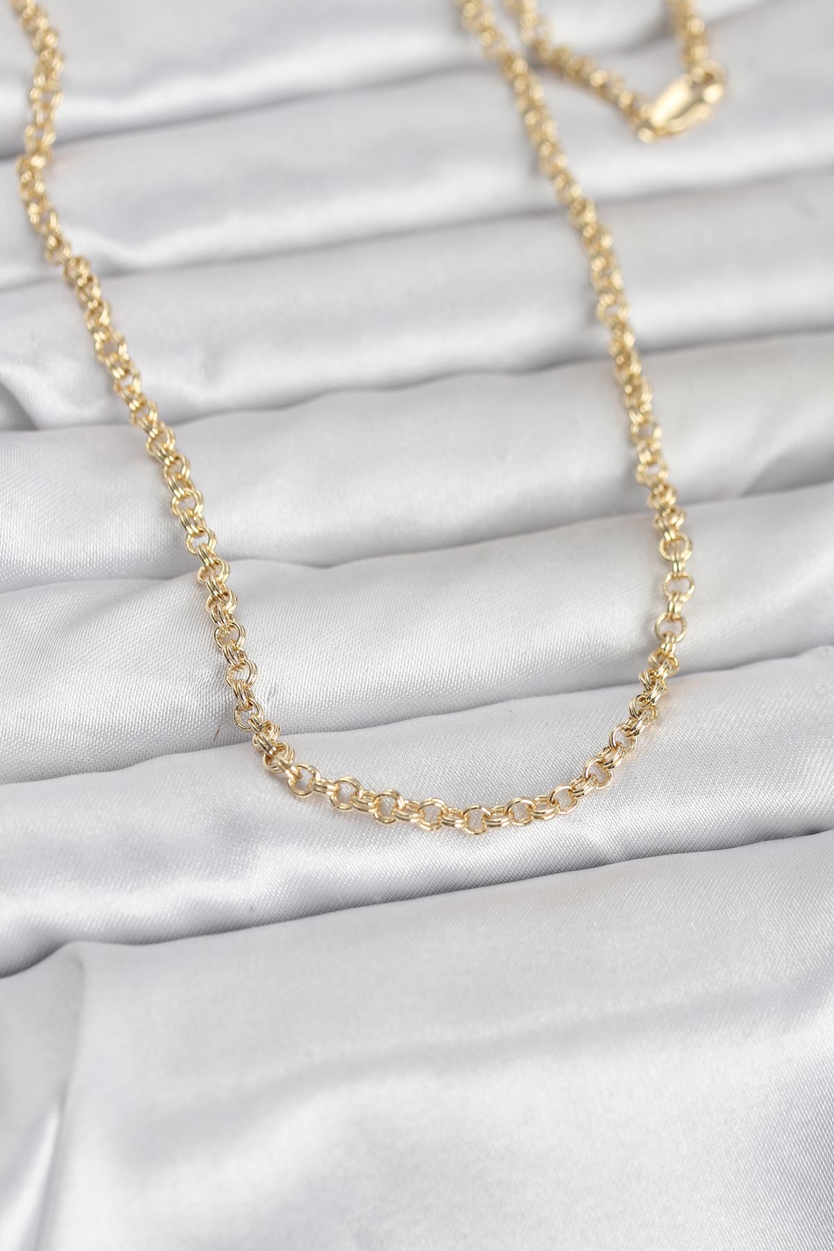1770128465-bko10951 CM 14K Gold Renk Halka Zincir Model 60 cm Kadın Kolye - Vipsepet - Görsel 1