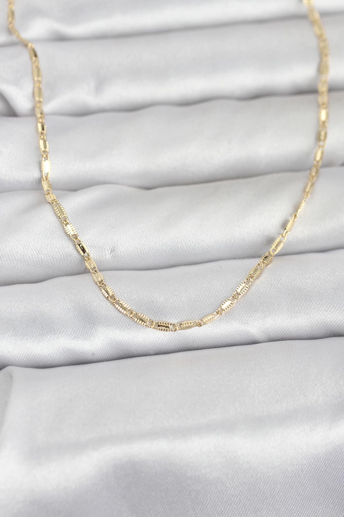 1770128525-bko10957 CM 14K Gold Renk Lazerli Zincir Model 60 cm Kadın Kolye - Vipsepet - Görsel 1
