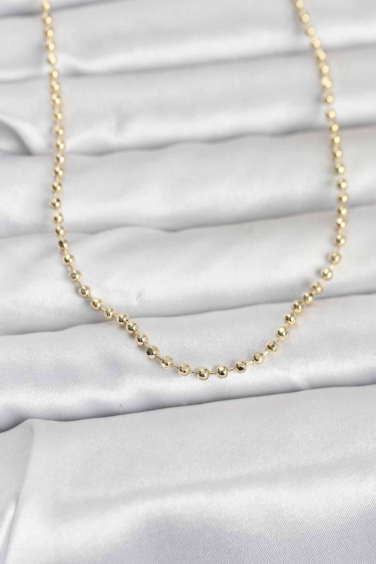 1770128534-bko10958 CM 14K Gold Renk Top Zincirli Model 60 cm Kadın Kolye - Vipsepet - Görsel 1