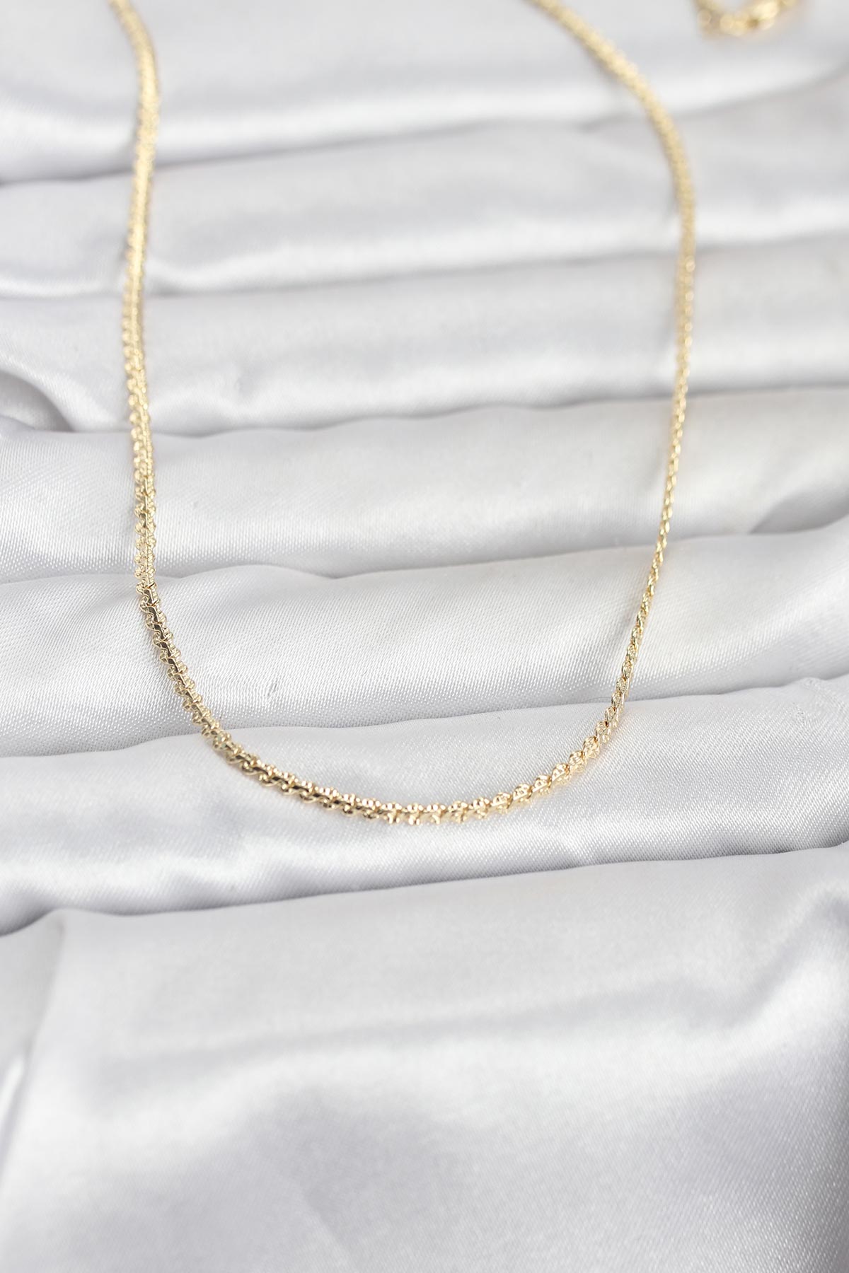 1770128635-bko10965 CM 14K Gold Renk Yassı Zincir Model 60 cm Kadın Kolye - Vipsepet - Görsel 1