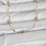 CM 14K Gold Renk Damla Topçuklu Zincir Model 60 cm Kadın Kolye - Vipsepet