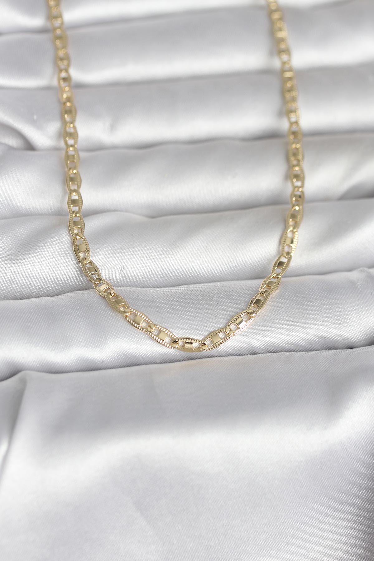 1770128955-bko10981 CM 14K Gold Renk Lazer Kesim Zincirli Model 60 cm Kadın Kolye - Vipsepet - Görsel 1