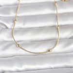 CM 14K Gold Renk Yılan Zincirli Damla Topçuk Model 60 cm Kadın Kolye - Vipsepet
