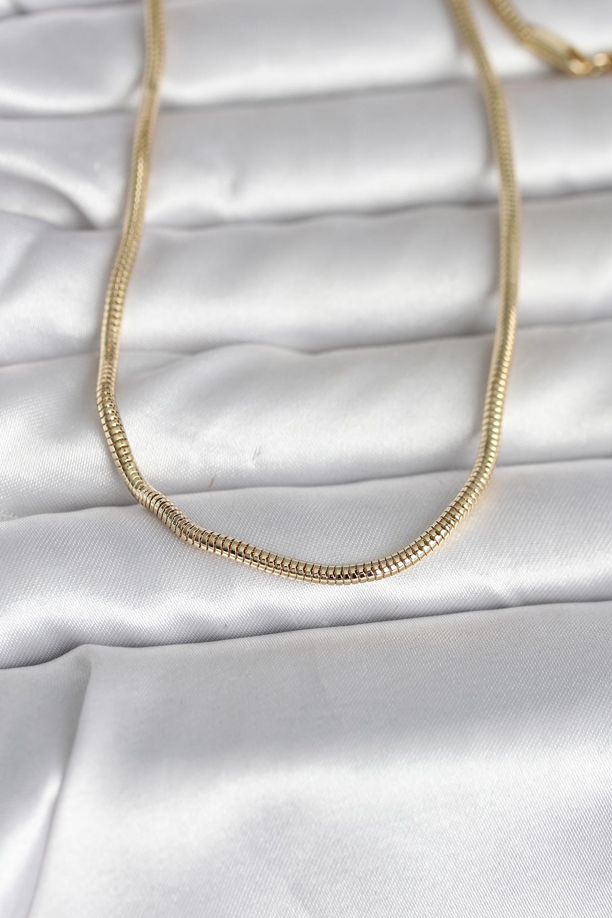 1770129101-bko10995 CM 14K Gold Renk Yılan Zincir Model 60 cm Kadın Kolye - Vipsepet - Görsel 1