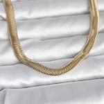 CM 14K Gold Renk Kalın Yassı Yılan Zincir Model 45 cm Kadın Kolye - Vipsepet