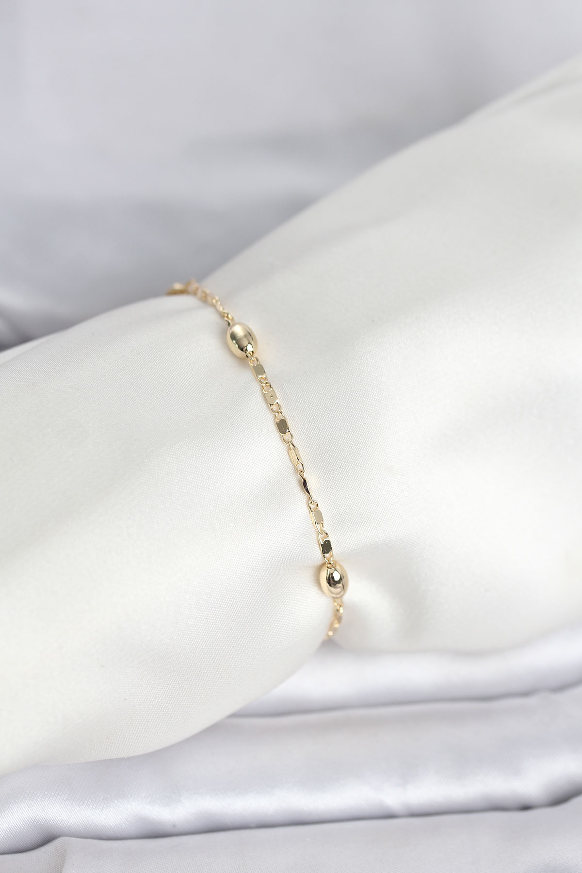 1770205289-bb8284 CM 14K Gold Renk Damla Topçuk Model Kadın Bileklik - Vipsepet - Görsel 1