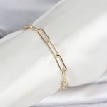 CM 14K Gold Renk Kalın Ataç Zincir Model Kadın Bileklik - Vipsepet
