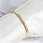 CM 14K Gold Renk Yassı Zincir Yılan Model Kadın Bileklik - Vipsepet