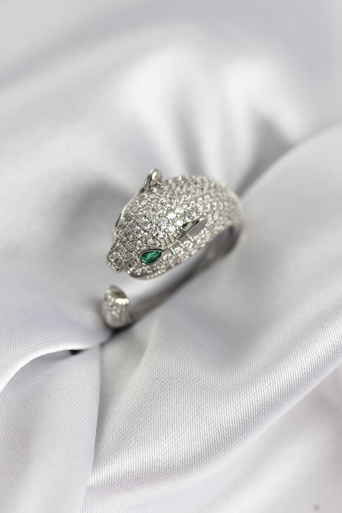 1770903977-byk3933 Jaguar Model Gümüş Renk Zirkon Taşlı Kadın Yüzük - Vipsepet - Görsel 1