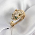 Jaguar Model Gold Renk Zirkon Taşlı Kadın Yüzük - Vipsepet