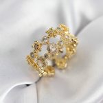 Zirkon Taşlı 2'li Model Gold Renk Kadın Yüzük - Vipsepet