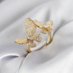 Gold Renk Beyaz Kelebek Model Zirkon Taşlı Kadın Yüzük - Vipsepet